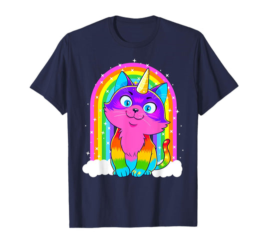 Caticorn Unicorn Cat Rainbow Kittycorn Kitty Gift Girl Women T-Shirt