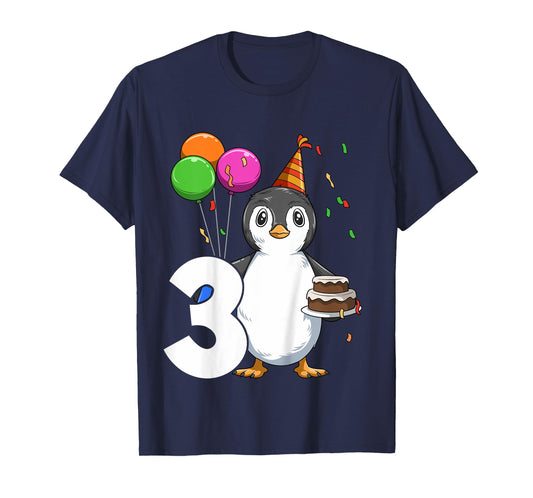 Penguin Birthday 3 Penguin 3rd Birthday Outfit Penguin Party T-Shirt
