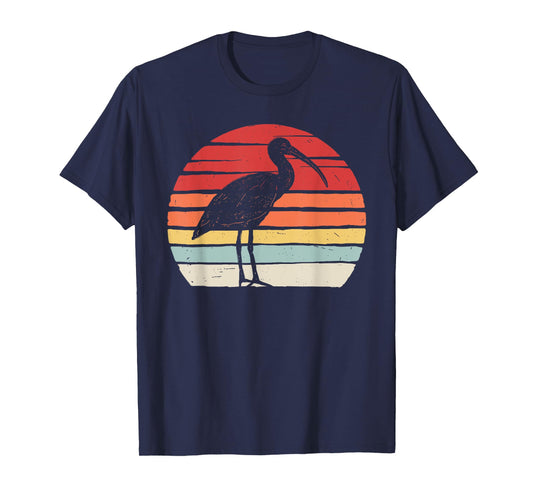 Catch Some Rays Vintage Retro Ibis Bird Graphic T-Shirt - Women's Unisex Adults Black Small Classic Fit Short Sleeve Crew Neck T-Shirt