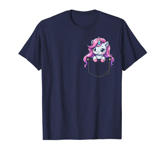 Majestic Unicorn in Pocket for Kids, Boys, Girls, Women T-Shirt