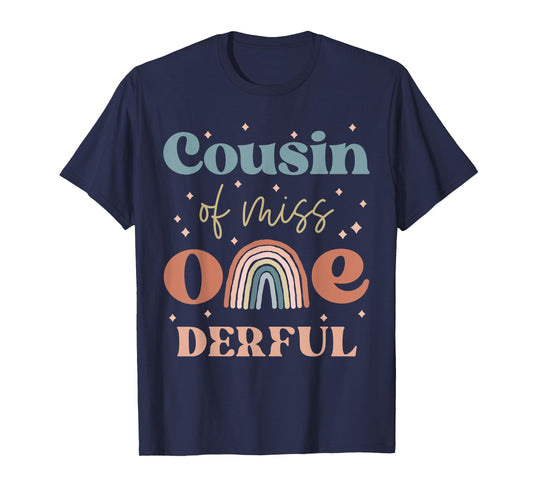 Cousin Miss Onederful Boho Rainbow Daughter First Birthday T-Shirt