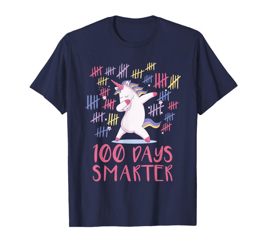 First 100 Days Of School Unicorn Tshirt, 100 Days Smarter T-Shirt