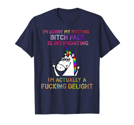 Unicorn I'm Sorry My Resting Face Is Intimidating Tie Dye T-Shirt