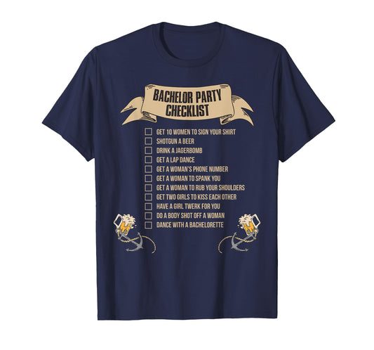 Bachelor Party Checklist T-Shirt