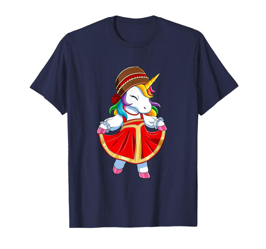 Russia unicorn in Russian clothing T-Shirt