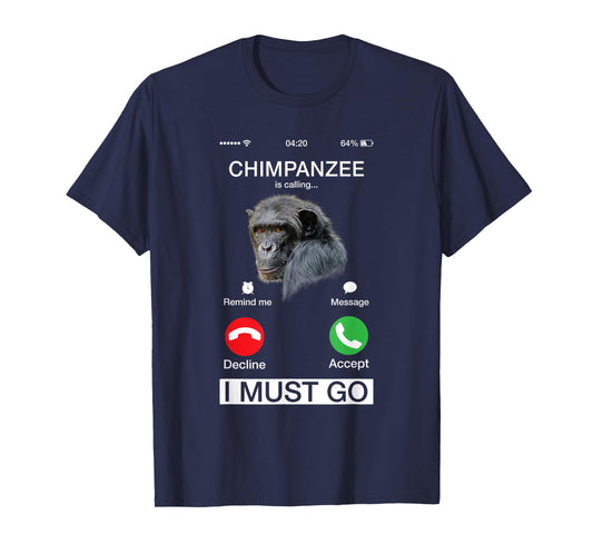 Chimpanzee Is Calling Art Monkey Chimp Ape Animal Novelty T-Shirt