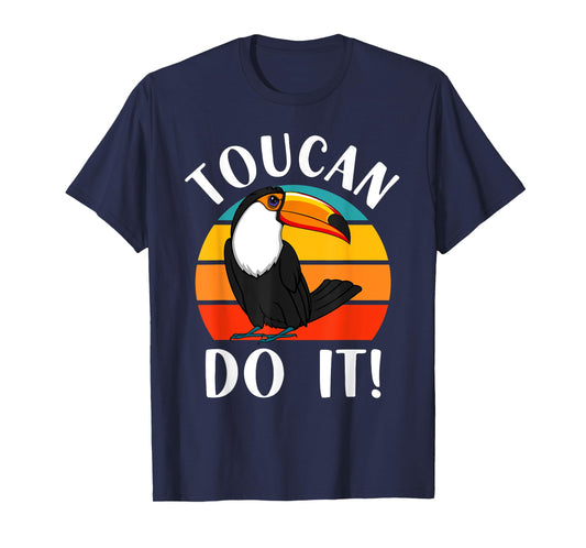 Funny Toucan Do It Tropical Bird Pun Retro Vintage Sunset T-Shirt