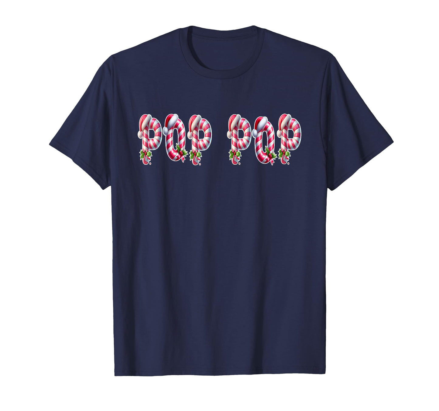 Candy Cane Christmas Grandpa Pop Pop Xmas Party T-Shirt
