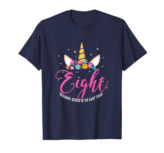 8 Years Old Birthday Girl Gifts Unicorn 8th Birthday T-Shirt