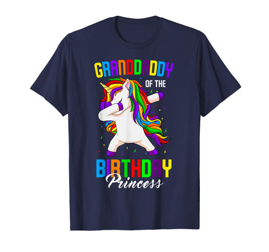 Granddaddy of the Birthday Princess Unicorn Dabbing Party T-Shirt