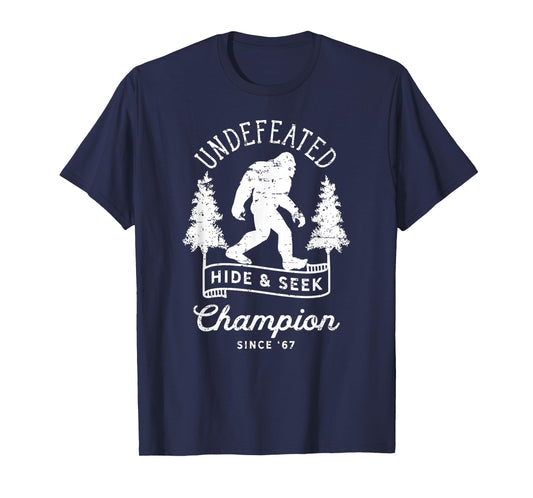 Bigfoot Undefeated Hide and Seek Champion Distressed T-Shirt T-Shirt