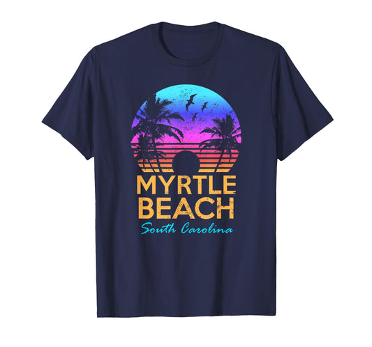 Myrtle Beach South Carolina Vacation Vintage Sunset Graphic T-Shirt