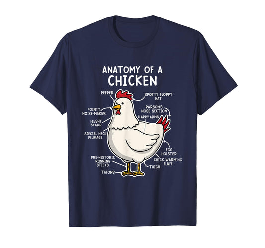 Anatomy of a Chicken Tee Country Farm Women Girl T-Shirt
