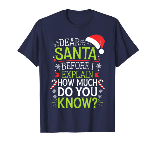Dear Santa Before I Explain How Much Do You Know Shirt XMas T-Shirt