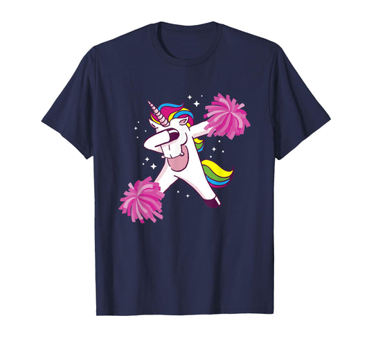 Cheer Unicorn Cheerleading Dabbing Cheerleader T-Shirt