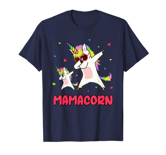 Mamacorn Dabbing Unicorn Mom Unicorn Girl Mommy Birthday T-Shirt