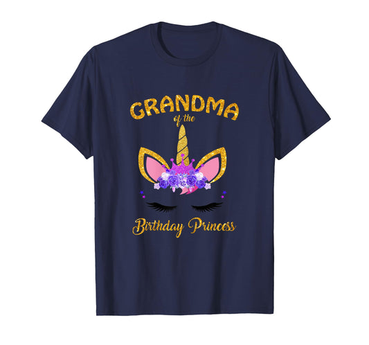 Unicorn Girl Grandma Of The Birthday Princess Grandmother T-Shirt