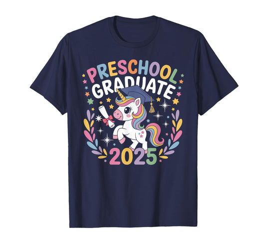 Preschool Graduation 2025 Unicorn Pre-k Graduate Kids Girls T-Shirt