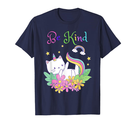 Cat Unicorn Be Kind Shirt Caticorn Be Kind Gift for Teacher T-Shirt