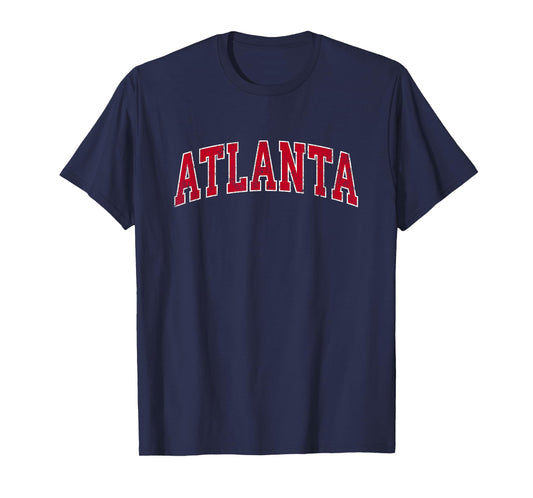 Atlanta Georgia GA Vintage Sports Design Red Design T-Shirt