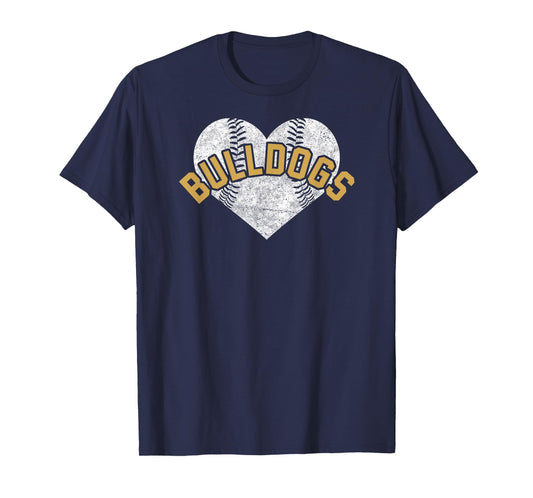 Bulldogs Baseball Softball Shirt High School Team Mascot Mom T-Shirt