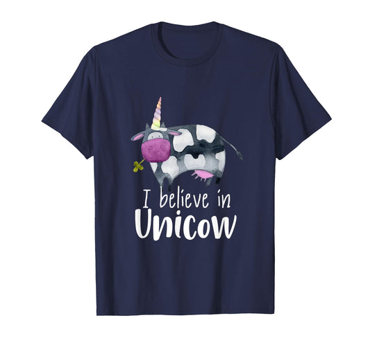 Unicorn Funny Cow I believe in Unicow tea T-Shirt