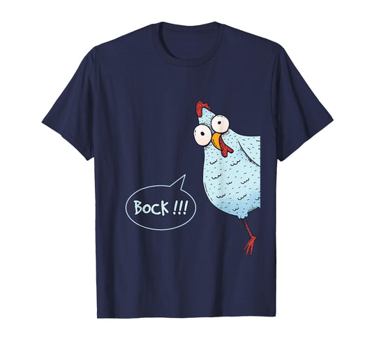 Chicken Looking Around The Corner - Bock T-Shirt
