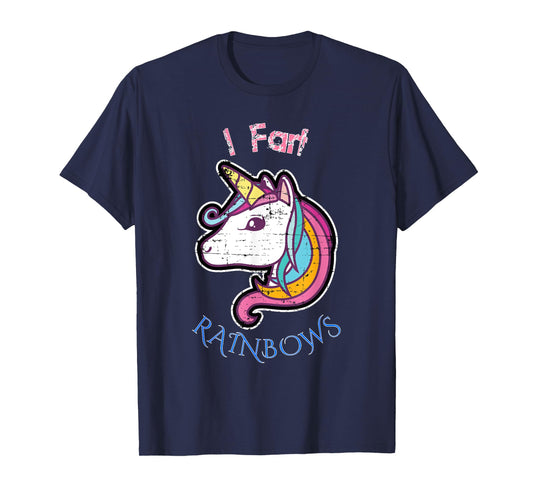 I Fart RAINBOWS Distressed Cute Funny Unicorn T-Shirt! T-Shirt