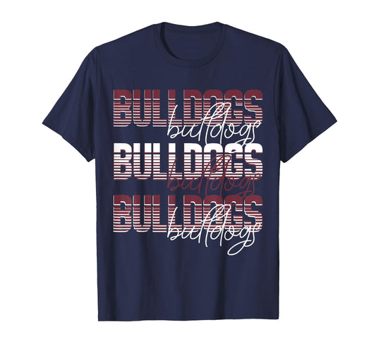Bulldogs School Spirit Maroon Bulldog Pride Game Day mascot T-Shirt
