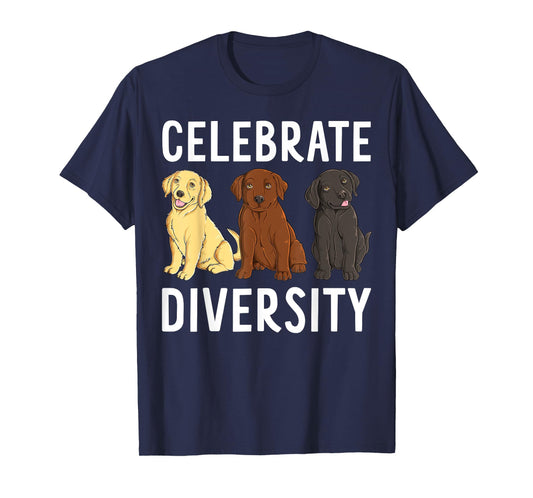 Funny Labrador Puppies Celebrate Diversity Labrador Dog T-Shirt