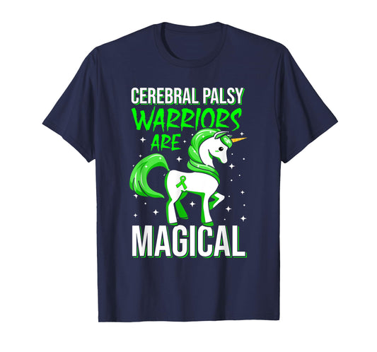 Cerebral Palsy Awareness Unicorn Warrior Magical Ribbon T-Shirt