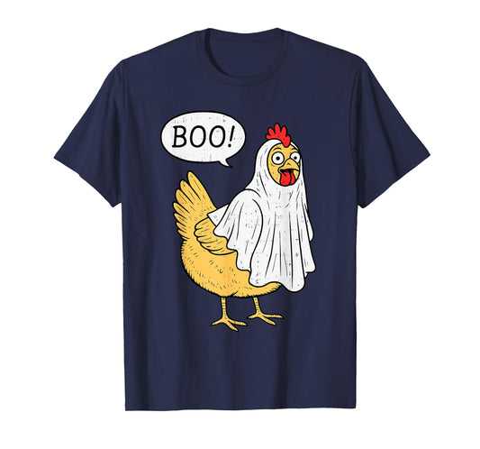 Chicken Boo Halloween Costume Farmer Boys Teens Girls Kids T-Shirt