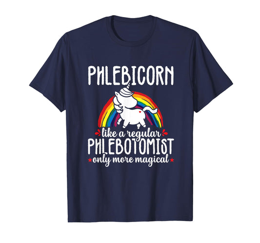 Funny Unicorn Phlebotomist Phlebotomy technician Nurse RN T-Shirt