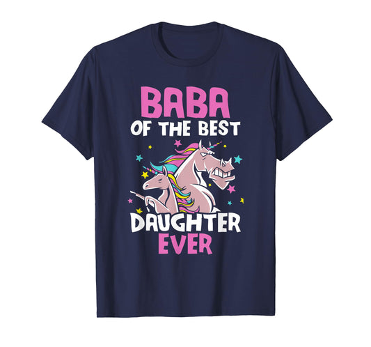Baba Of The Best Daughter Ever Unicorn Dad Persian Arabic T-Shirt