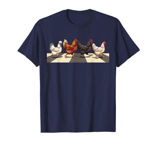 Chickens Crossing Road Parody Lover Funny Chicken T-Shirt