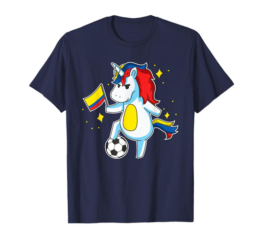 Soccer Unicorn Colombia Jersey Design Colombian Football T-Shirt