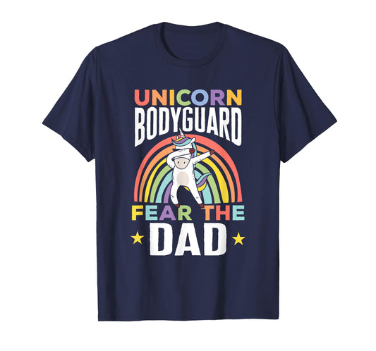 Funny Unicorn Bodyguard Fear The Dad Unicorn Security Men T-Shirt