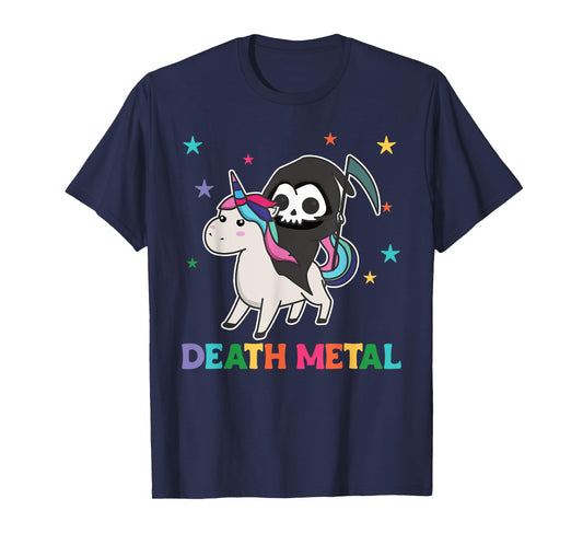 Death Metal Rock Music - death riding unicorn funny unicorns T-Shirt