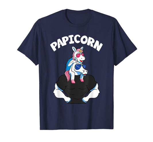 Papicorn 1 Kid Papi Pink Unicorn Hispanic Father Daughter T-Shirt