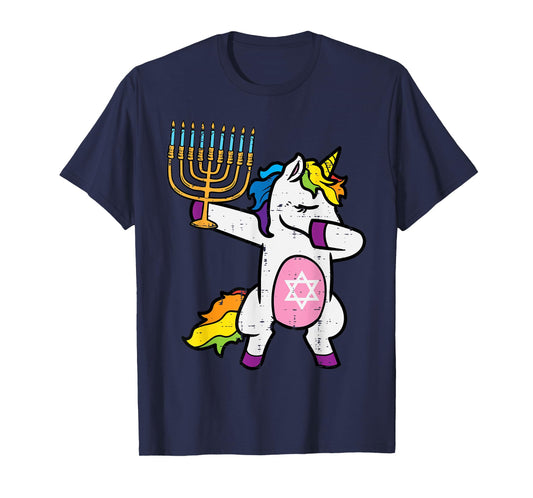 Jewish Unicorn Dab Jewnicorn Hanukkah Chanukah Girls Women T-Shirt