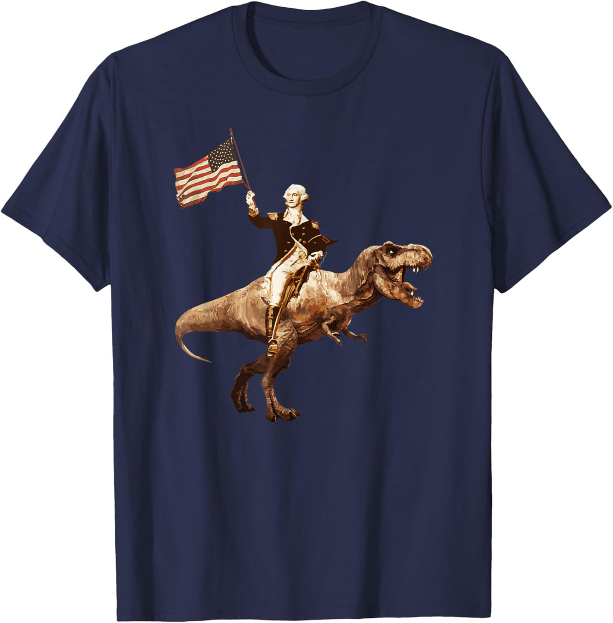 George Washington Riding a Tyrannosaurus Rex T-Shirt T-Shirt