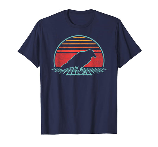 Raven Crow Lover Bird Animal Retro Vintage 80s Style T-Shirt