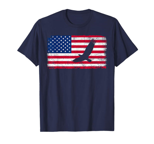 American Flag Patriotic USA Bald Eagle 4th of July T-Shirt