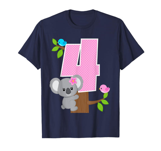 Koala Bear 4th Birthday Girl 4 Year Old Birthday Koalas Bday T-Shirt