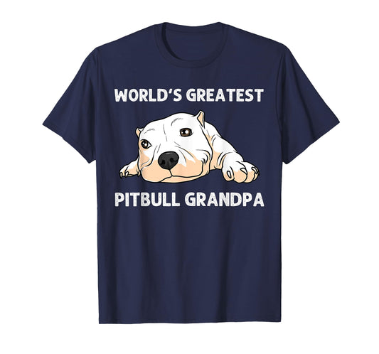 Funny Pitbull Gift For Grandpa Men Canine Dog Puppy Animal T-Shirt