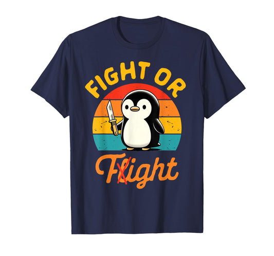Funny Sarcastic BFF Retro Vintage Jokes Sarcasm Humor Penguin Holding A Knife T-Shirt