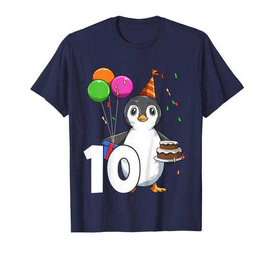 Penguin Birthday 10 Penguin 10th Birthday Penguin Party 10th T-Shirt