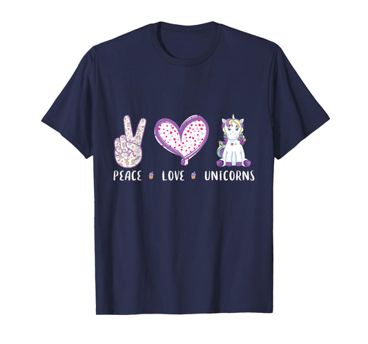 peace love Unicorns gifts for kids girls boys women T-Shirt