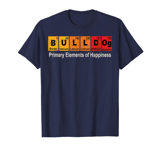 Vintage Bulldog Science Teacher Funny Periodic Table Retro T-Shirt