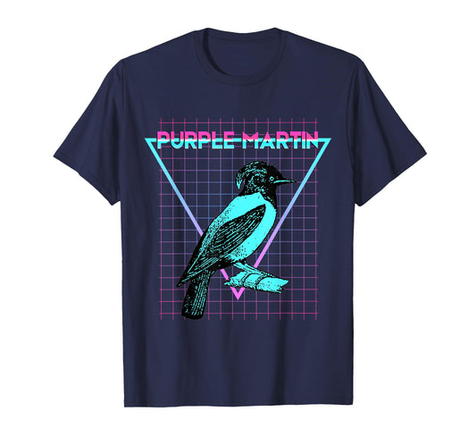 Purple Martin Bird Aesthetic Retro Bird Lover T-Shirt
